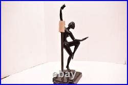 Art Deco Lamp Vintage Art Deco Nude Lady Frankart Style Lamp By
