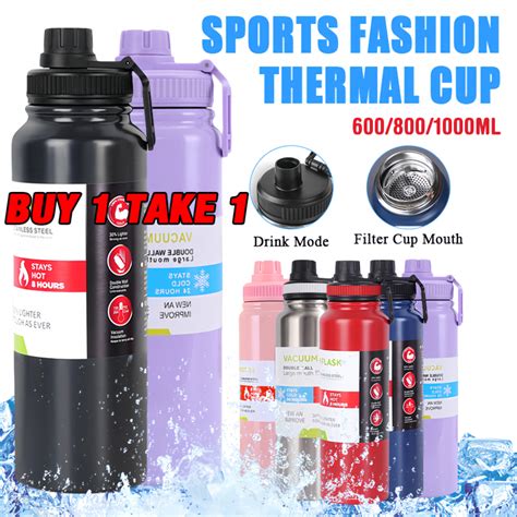 Flask Tumbler Stainless Steel Hot And Cold Sport Water Bottle Double Wall Vacuum Flask Shopee