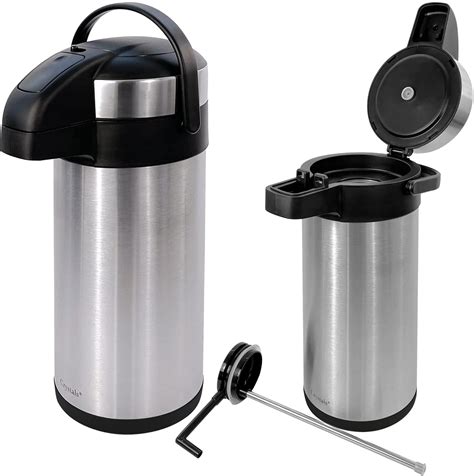 L L L Stainless Steel Insulated Vacuum Airpot Flask With Pump Action Thermal Carafe For Hot