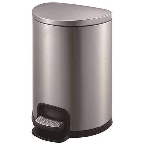 Home Use Stainless Steel Half Round Shape Lid Pedal Waste Bin 20 L KL