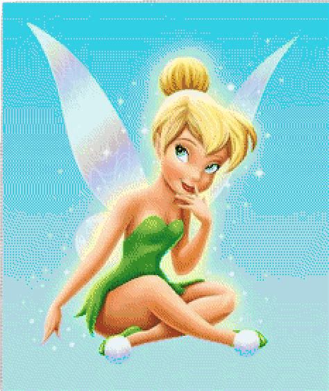 Patr N De Punto De Cruz De Hadas De Dibujos Animados Tinkerbell Gr Fico