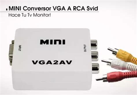 Conversor Adaptador Vga A Rca Av Audio Activo Pc Monitor