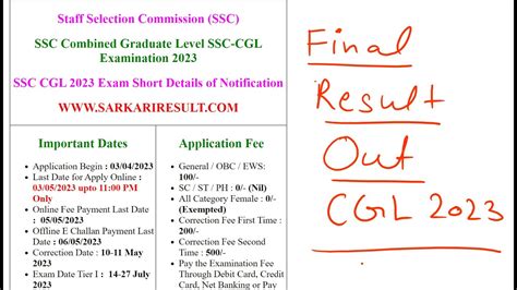 Ssc Cgl Final Result Out Cut Off Marks Kitne Must Check This