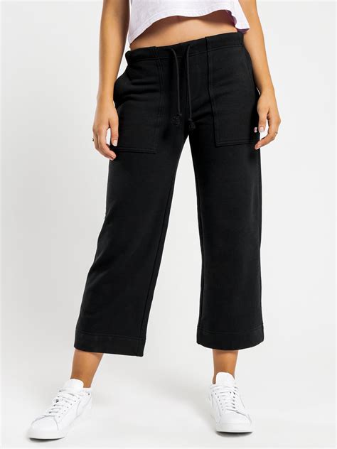 Wide Leg Cropped Pants In Black Glue Store