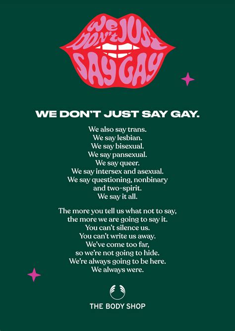 The Body Shop We Don T Just Say Gay Ads Of The World Part Of The