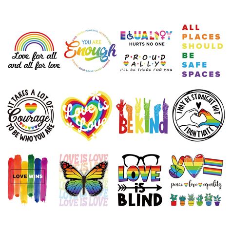Whaline Sheet Gay Pride Day Heat Transfer Vinyl Stickers Lgbt Pride Iron On Vinyl Htv Patches