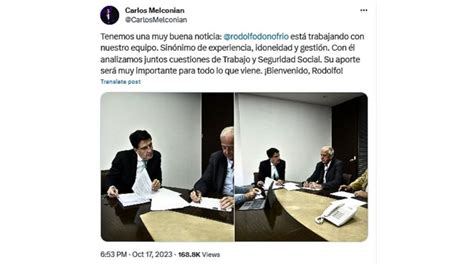 Carlos Melconian Confirm Que Rodolfo Donofrio Se Sum Al Equipo