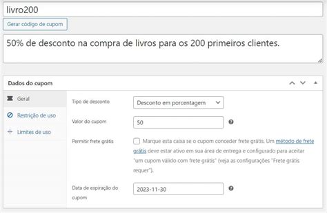 Como Criar Cupons De Desconto No Woocommerce Imp Rio Wordpress