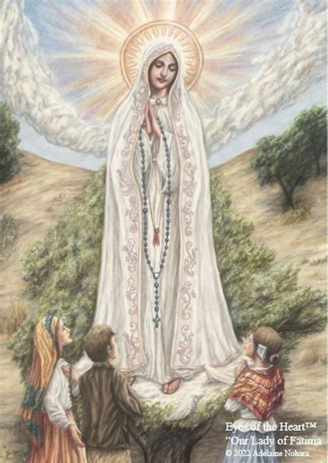 Our Lady Of Fatima With Lucia Francisco And Jacinta Catholic Wall Art