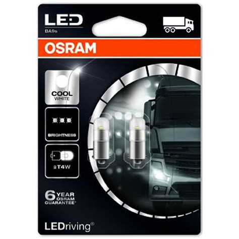 Светодиодная лампа OSRAM T4W (BA9s) LED Premium Cool White 6000K, 2шт ...