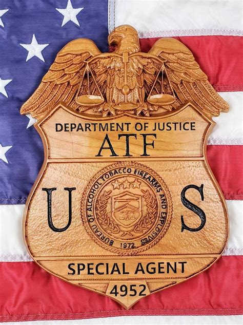 Atf Badge Alcohol Tobacco Firearms Personalized Badge Etsy