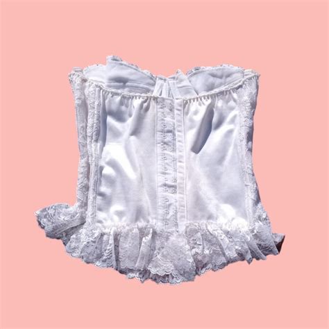 Vintage Porcelain Lace Bustier Corset Lingerie Or Depop
