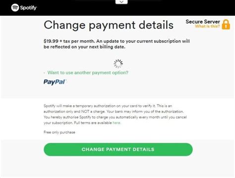 how to change spotify credit card