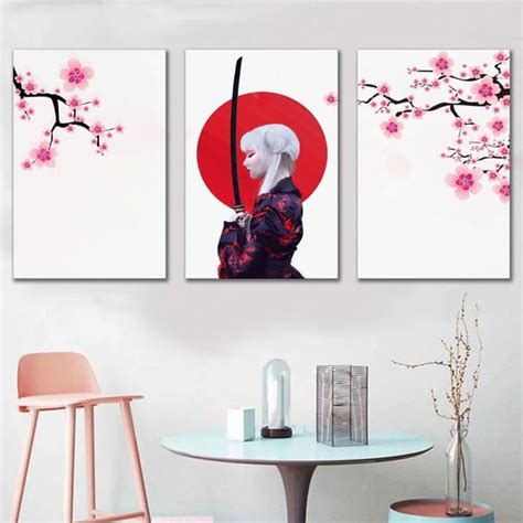 Kit Quadros Decorativos Japão Samurai no Elo7 Arte Quadro 14124EC