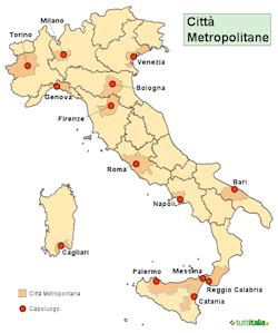 Citt Metropolitane Per Superficie Territoriale