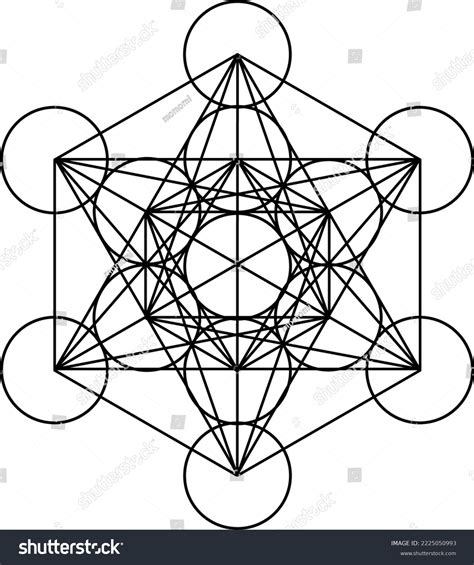 Metatron Cube Spiritual Symbols Ancient Sacred Stock Vector Royalty