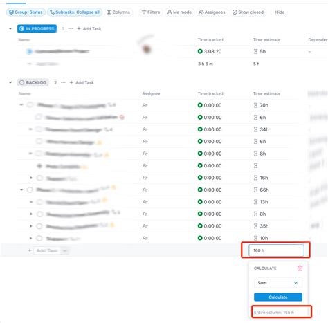 Exclude Archived Tasks in Time Estimate Sum Calculation : r/clickup