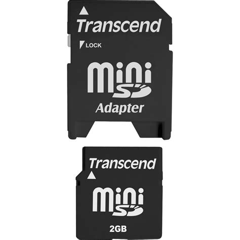 Transcend 2GB MiniSD Memory Card 80x TS2GSDM B H Photo Video