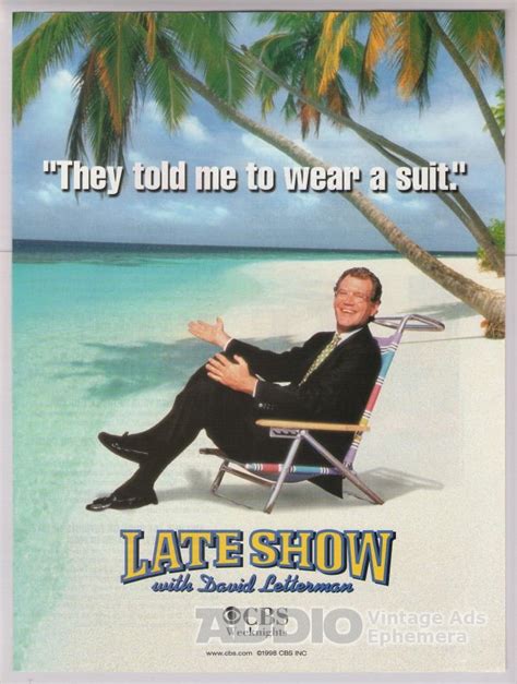 Late Show with David Letterman '90s PRINT AD tv show CBS advertisement ...