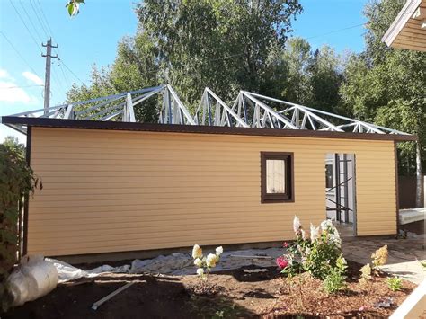 Гараж 6,2 х 8,4 м Вальмовая кровля - Шведский металлический гараж на ...