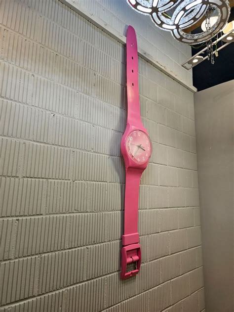 Pink Swatch Suisse Werbe Uhr Deko Armbanduhr Xl Wanduhr Kaufen