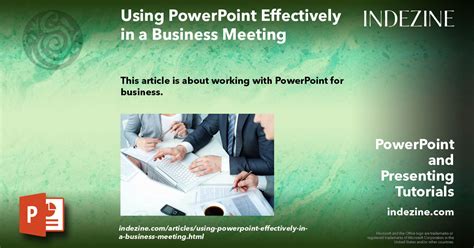 Using Powerpoint Effectively In A Business Meeting