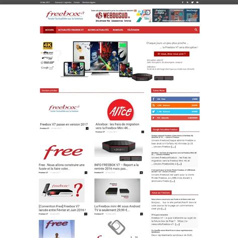 Mise a jours en version 2017 de la plateforme d’informations Freebox v7 ... 