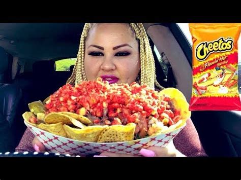 Flaming Hot Cheetos Nachos Mukbang Youtube