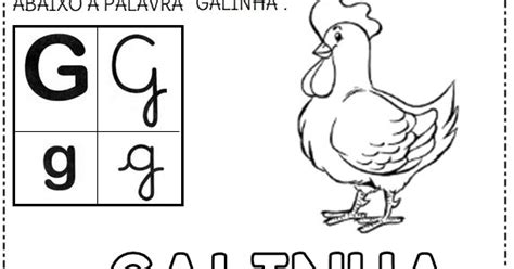 Como Se Escreve Galinha - Meu Cantinho Preferido: Letra G - galinha