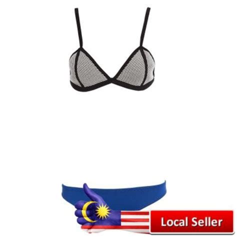 Wire Free Push Up Triangle Low Waist Piece Sbr Cr Bikini Sapphire Blue Shopee Malaysia
