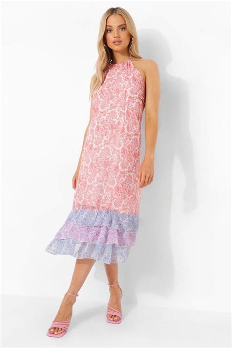 Floral Ruffle Hem Maxi Dress Boohoo