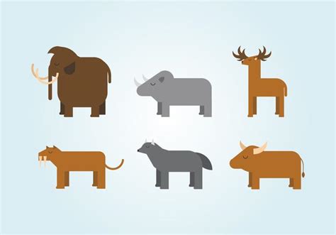 Vector Ice Age Animals 109088 Vector Art at Vecteezy