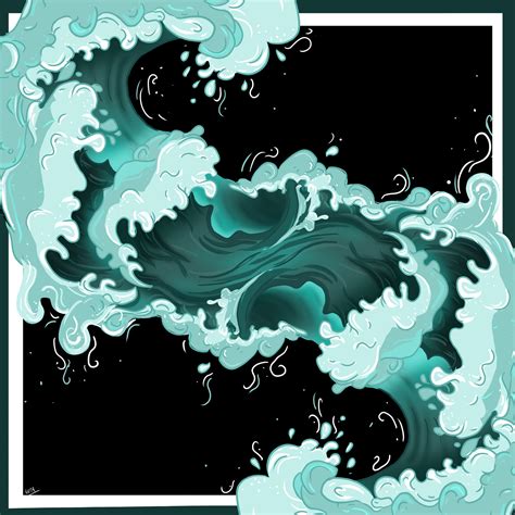 artstation abstract wave study digital painting