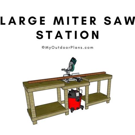 Miter Saw Station Pdf Build Plans Etsy Table Saw Workbench Workbench