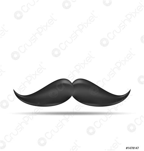 Illustration Cute Vintage Cartoon Black Mustache Isolated On White