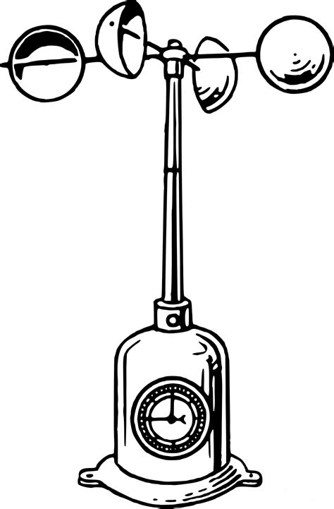 Vintage Anemometer Coloring Page Colouringpages
