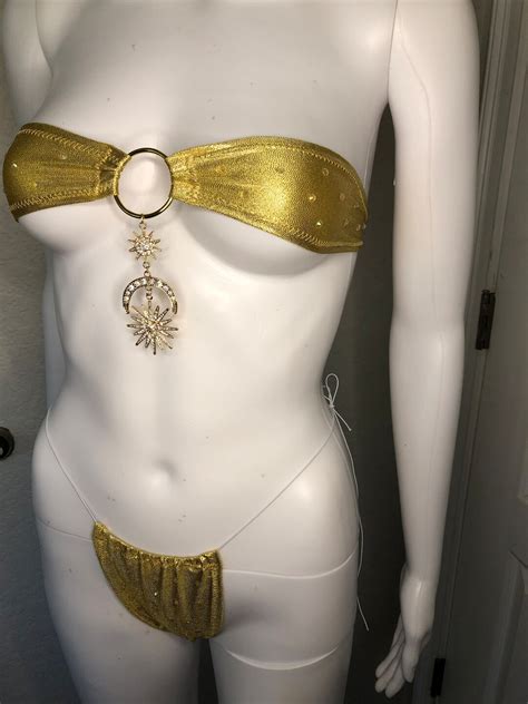 Goddess Micro Bandeau Bikini Stripper Outfit Bandeau Micro Bikini