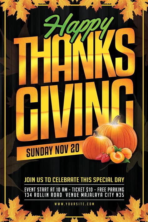 Thanksgiving Flyer Free Template Web Celebrate And Give Thanks With These Welcoming Thanksgiving ...