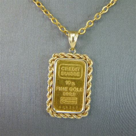 24k Gold Bar Pendant - Etsy