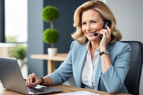 Happy Smiling Mature Middle Aged Business Woman S Professional Lady Executive Manager Talking