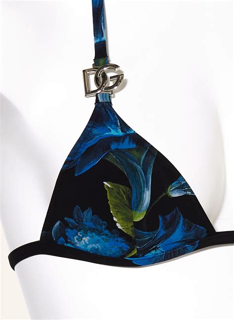 Dolce Gabbana Triangel Bikini In Schwarz Blau Gr N