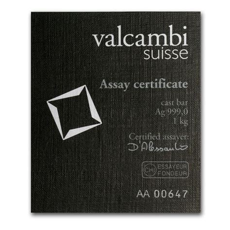 Buy 1 Kilo Silver Bar Valcambi Cast Wassay Apmex