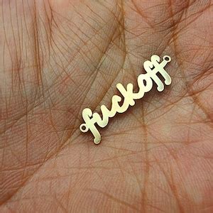 Gold Filled Fuck Off Connector Sterling Silver Permanent Jewelry Word Connectors Supply