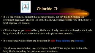 Chloride (mineral) | PPTX | Blood Disorders | Diseases and Conditions