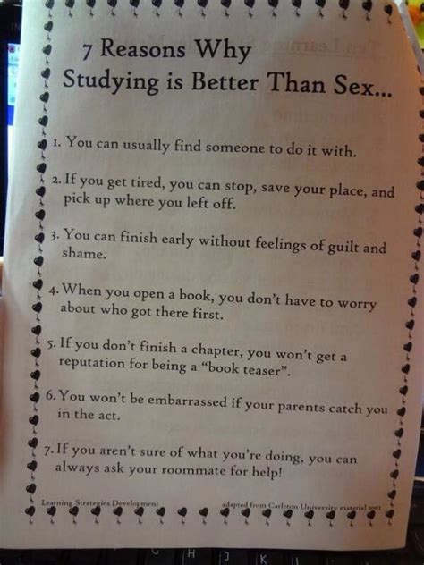 Jaye Reasons Why Studying Is Better Than Sex These