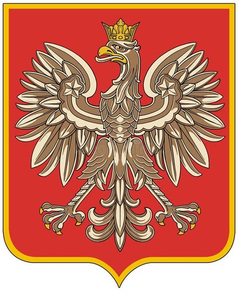 Poland Coat Arms Symbol Colored Country Logo Stock Illustration