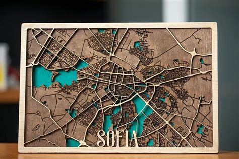 Sofia Street Map Wood 3D City Map Wooden Street Cutouts Etsy Cabin