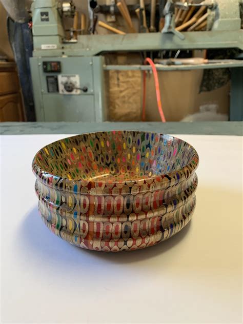 Colored Pencil Bowl Turning