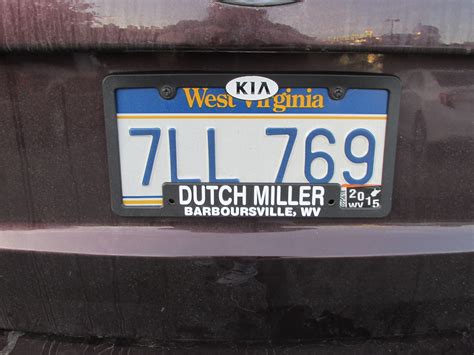 #8: West Virginia License Plate 12-09-13 | Kia, License plate, Miller