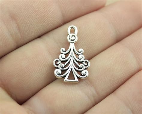 Wysiwyg 15pcs 23x14mm Pendant Pine Tree Christmas Tree Charm Pendants